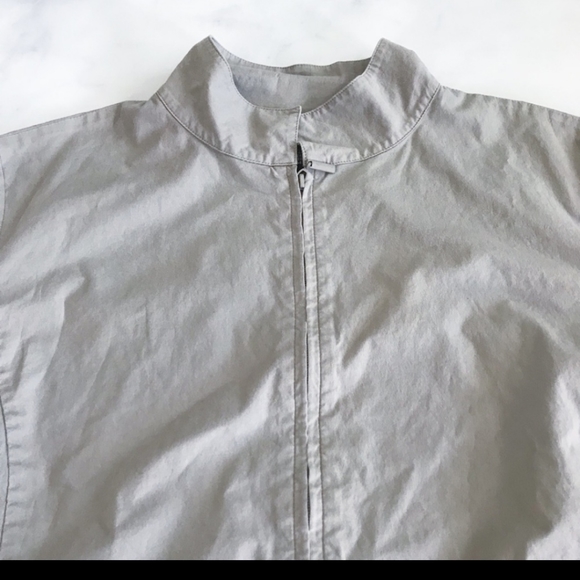 PL Eileen Fisher Taupe Cotton Bomber Jacket - Picture 6 of 8